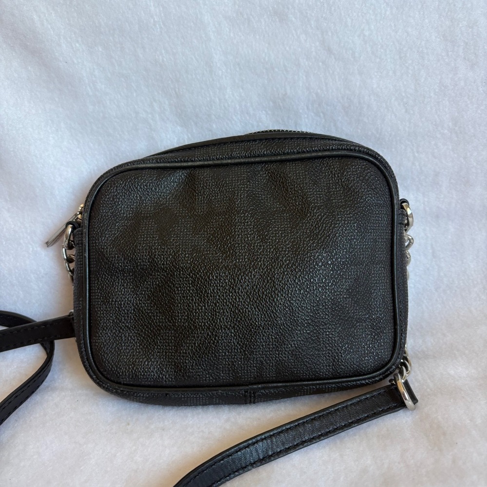 Michael Kors Black Monogram Crossbody Camera Bag Silver Hardware - Picture 5 of 7